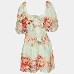 Pre Owned Zimmermann Multicolor Printed Linen Dress M