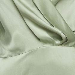Pre Owned Zimmermann Pastel Green Silk Wrap Mini Dress M