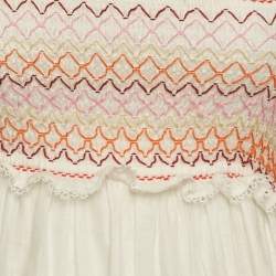 Pre Owned Zimmermann White Linen Shirring Detail Midi Dress S