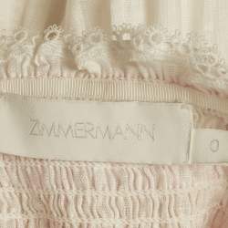 Pre Owned Zimmermann White Linen Shirring Detail Midi Dress S