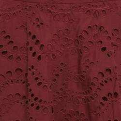 Pre Owned Zimmermann Burgundy Broderie Anglaise Shorts M