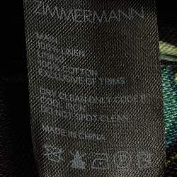 Pre Owned Zimmermann Black Floral Print Linen Top and Pants Set XS/S