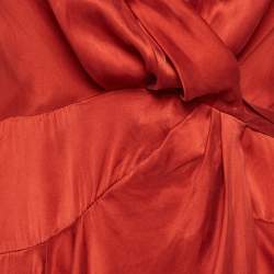 مملوكة مسبقًا Zimmermann Red Satin Ruffle Wrap Mini Dress XS