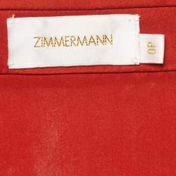 مملوكة مسبقًا Zimmermann Red Satin Ruffle Wrap Mini Dress XS