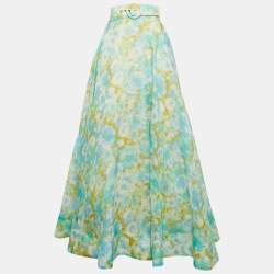 مملوكة مسبقًا Zimmermann Multicolour Linen Maxi Skirt M
