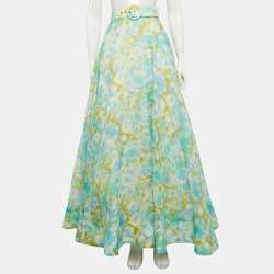 مملوكة مسبقًا Zimmermann Multicolour Linen Maxi Skirt M