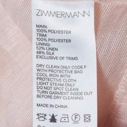 Pre Owned Zimmermann Pink Floral Appliqué Mesh Prima Petal Mini Dress M