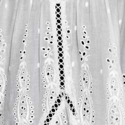 Pre Owned Zimmermann White Eyelet Cotton Scalloped Hem Detailed Blouse S