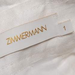 Pre Owned Zimmermann White Linen Ruffled Hem Detail Super Eight Mini Skirt S