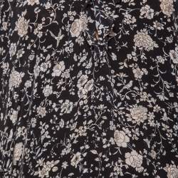 Pre Owned فستان ميدي زيمرمان حرير مورد مطبوع بكشكشة مزينة مقاس صغير - سمول