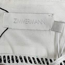 Pre Owned Zimmermann Multicolour Embroidered Cotton Pleated Plunge Dress S