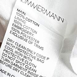 Pre Owned Zimmermann Multicolour Embroidered Cotton Pleated Plunge Dress S