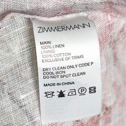 Pre Owned Zimmermann Blue Floral Printed Linen Bellitude Maxi Dress M