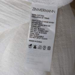 Pre Owned فستان زيمرمان دانتيل وقطن أبيض حافة مزينة منفوشة متوسطة الطول مقاس متوسط (ميديوم)