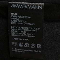 Pre Owned Zimmermann Black Mesh Plissé Pleated Balloon Sleeve Crop Top M