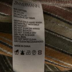 Pre Owned Zimmermann Multicolored Lurex Rainbow Striped Cotton Juniper Dress M