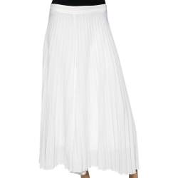 Zimmermann Off White Crepe Pleated Cropped Palazzo Pants S