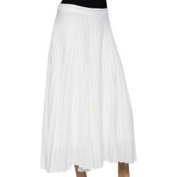 Zimmermann Off White Crepe Pleated Cropped Palazzo Pants S