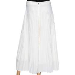 Zimmermann Off White Crepe Pleated Cropped Palazzo Pants S