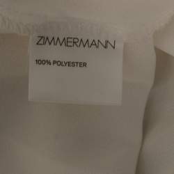 Zimmermann Off White Crepe Pleated Cropped Palazzo Pants S