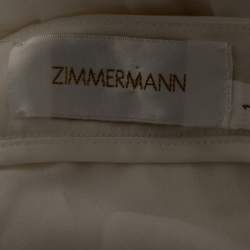 Zimmermann Off White Crepe Pleated Cropped Palazzo Pants S