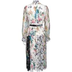 Pre Owned Zimmermann Multicolored Floral Printed Chiffon Pleated Midi Dress M