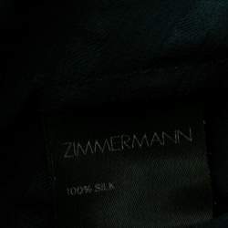 Pre Owned Zimmermann Navy Blue Striped Silk Ruffled Wrap Dress L