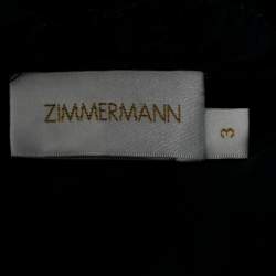 Pre Owned Zimmermann Navy Blue Striped Silk Ruffled Wrap Dress L