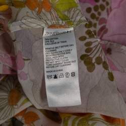 Pre Owned Zimmermann Multicolored Floral Printed Cotton & Silk Belted Dress L