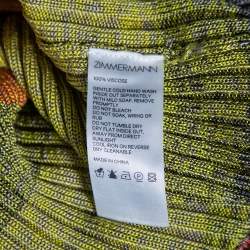 Pre Owned Zimmermann Multicolored Brightside Striped Rib Knit Midi Dress M