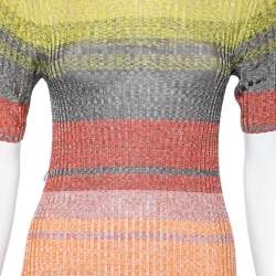 Pre Owned Zimmermann Multicolored Brightside Striped Rib Knit Midi Dress M