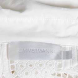 Pre Owned Zimmermann White Cotton Pineapple Perforated Top M