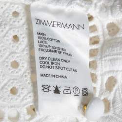 Pre Owned Zimmermann White Cotton Pineapple Perforated Top M