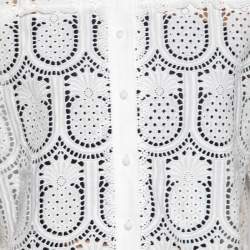 Pre Owned Zimmermann White Cotton Pineapple Perforated Top M