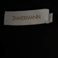 مملوكة مسبقًا Zimmermann Black Polka Dot Appliqued Chiffon Sleeveless Dress S