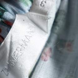 Pre Owned فستان أوف شولدر زيمرمان باوي قطن أزرق مزين بالزهور مقاس صغير - سمول