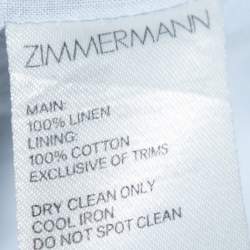 Pre Owned فستان  أوف شولدر زيمرمان باوي قطن أزرق مزين بالزهور مقاس صغير - سمول