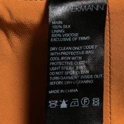 Pre Owned Zimmermann Metallic Brown Floral Print Silk Ruffled and Ruched Detailed Zipped Cuff Blouse S