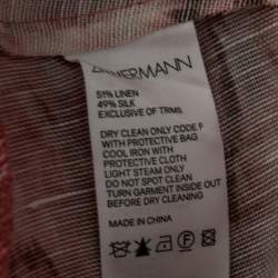 مملوكة مسبقًا فستان زيمرمان كتان مطبوع وردي بطيات قصة طول الموجة طويل مقاس صغير جداُ ( إكس سمول )