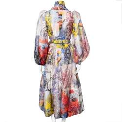 Pre Owned Zimmermann Multicolor Botanica Floral Print Linen Top and Skirt Suit XS