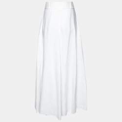 Pre Owned Zimmermann White Linen Belted Maxi Skirt M