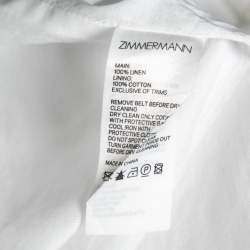 Pre Owned Zimmermann White Linen Belted Maxi Skirt M