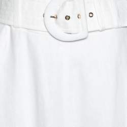 Pre Owned Zimmermann White Linen Belted Maxi Skirt M
