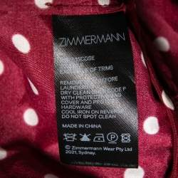 مملوكة مسبقًا فستان زيمه مان  كريب دو شين منقط أحمر بحزام مقاس وسط ( ميديوم )