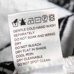 Pre Owned فستان زيمرمان كتان أبيض وأسود تالي مزخرف شراشيب طويل مقاس صغير ( سمول )