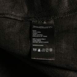 Pre Owned Zimmermann Black Linen Cut-Out Detail Wayfarer Midi Dress M
