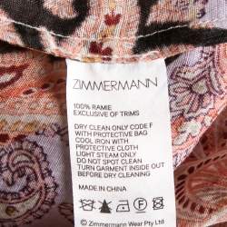 Pre Owned Zimmermann Multicolor Paisley Printed Ramie Voile Blouse S