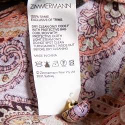 Pre Owned Zimmermann Multicolor Paisley Printed Ramie Voile Blouse S