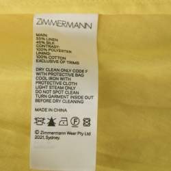 مملوكة مسبقًا Zimmermann Yellow Linen And Silk Cutout Botanica Brallete Gown S