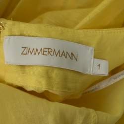 مملوكة مسبقًا Zimmermann Yellow Linen And Silk Cutout Botanica Brallete Gown S